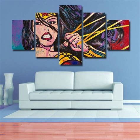 Wonder Woman Wall Art Wonder Woman Poster Canvas Home Decor Etsy