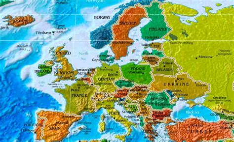 Europakarte Länder Und Hauptstädte Stadtplan