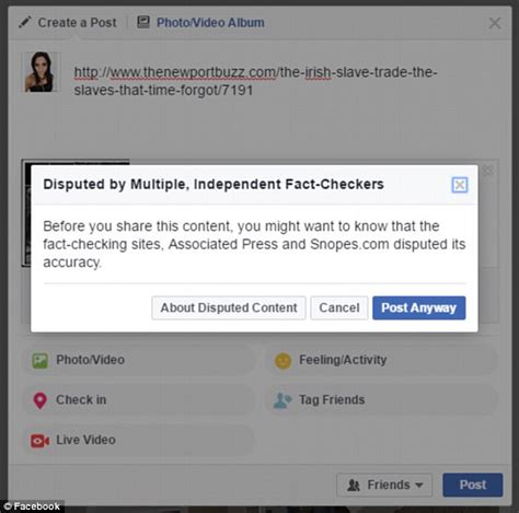 Facebook Cracking Down On Fake News With New Alerts Daily Mail Online