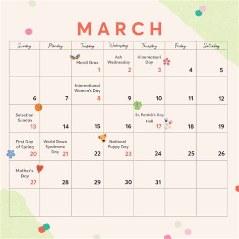 March 2022 Holiday Calendar Piccollage