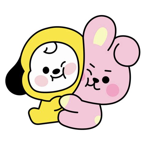 BTS BT Chimmy And Cooky Hug Sticker Sticker Mania