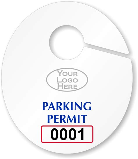 Oval Custom Parking Permit Hang Tags For Rearview Mirror