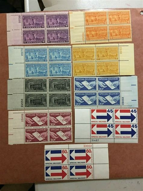 Us Scott E15 23 Special Delivery Stamps Plate Block Of 4 Mint Nh 9