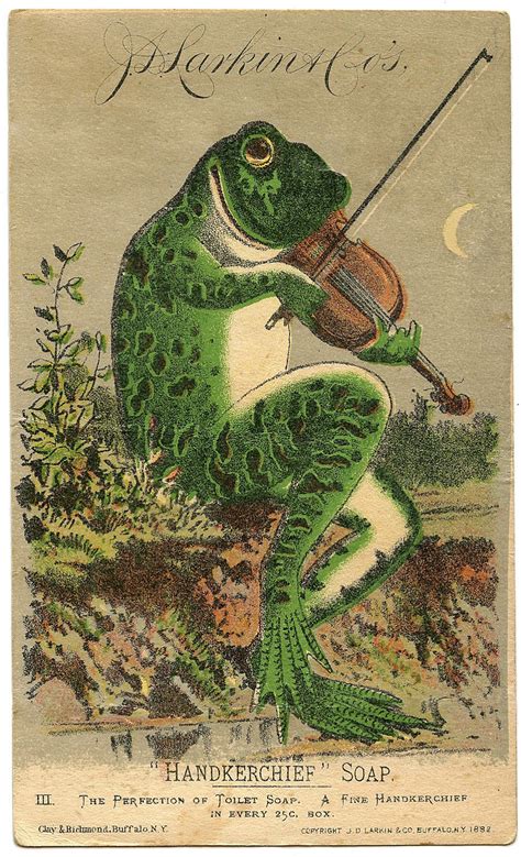 Vintage Image Fabulous Frog With Violin The Graphics Fairy