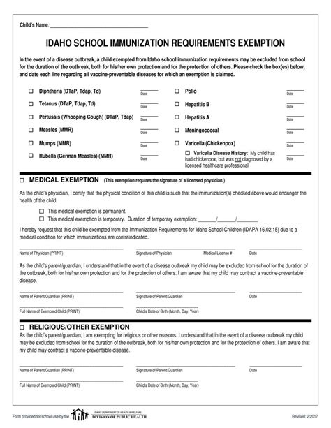 Colorado Immunization Exemption Form Printable Printable Forms Free