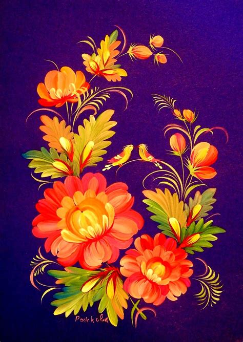 Folk art floral night shower curtain. Pin by Kathleen T on Beautiful places | Folk art painting ...