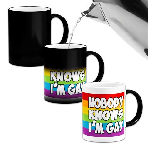 Nobody Knows I M Gay Heat Colour Changing Mug Etsy