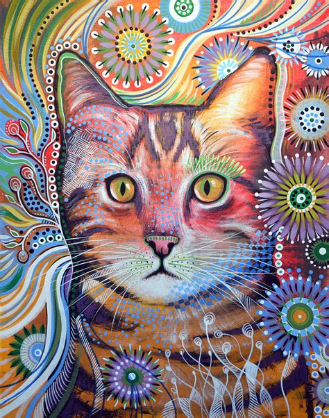 Abstract Cat Art Olivia Painting By Amy Giacomelli