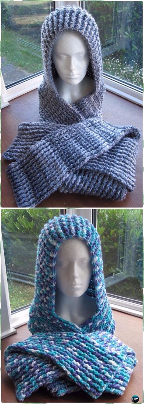 Hooded Scarf Knitting Pattern Mikes Nature