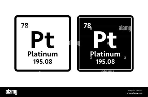 Símbolo De Platino Elemento Químico De La Tabla Periódica Ilustración