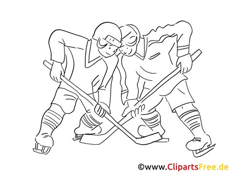 Bilder für schule und unterricht: Eishockey Bild, Clipart, Grafik, Comic schwarz-weiss zum Ausdrucken