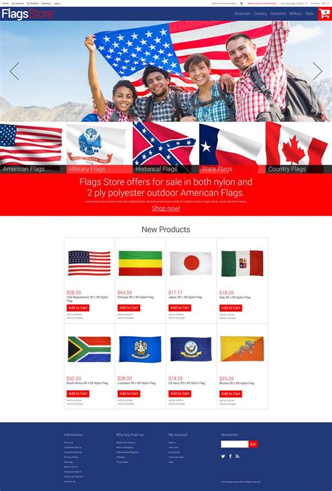 Flags Shop Magento Theme #51167 | Magento themes, Flag shop, Web design