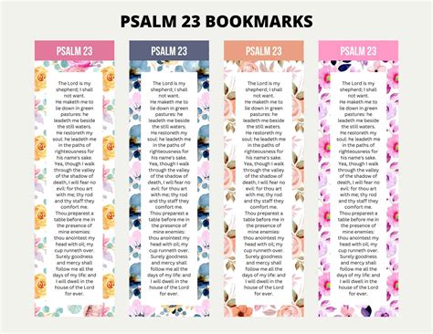 Printable Psalm 23 Bookmarks My Printable Faith