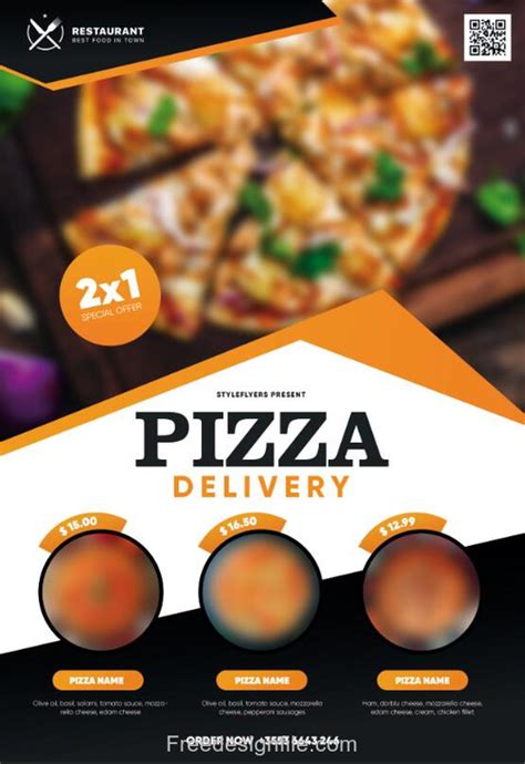 pizza restaurant delivery psd flyer template free download
