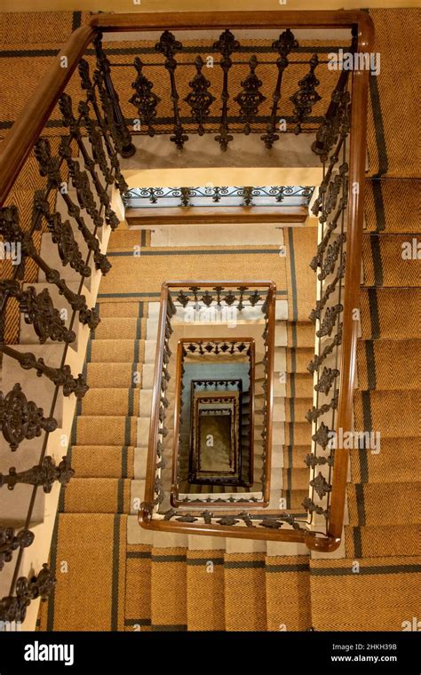 A Square Staircase At Historical Building Top View Stock Photo Alamy
