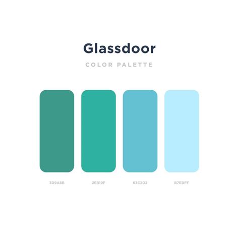 The Color Palette For Glassdoor Is Shown In Blue Green And White