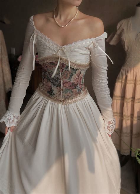 princess lace dress and tapestry under bust corset in 2021 fairytale dress old fashion dresses