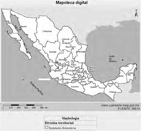 Mapa De La República Mexicana Ubicando Al Estado De Colima Download