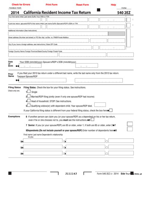 Fillable Form 540 Printable Forms Free Online
