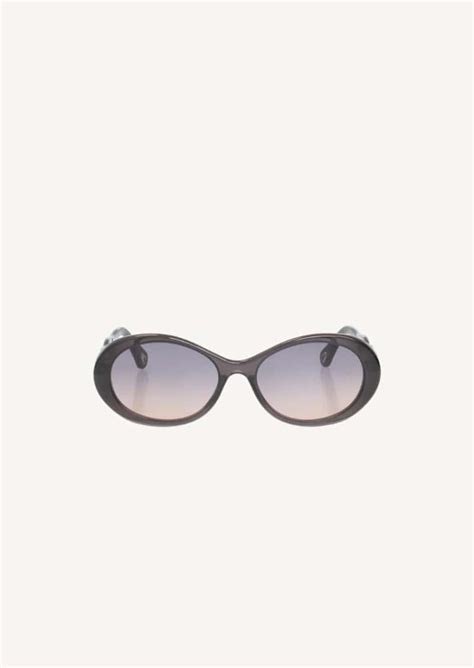 grey and blue oval zelie sunglasses chloé département féminin