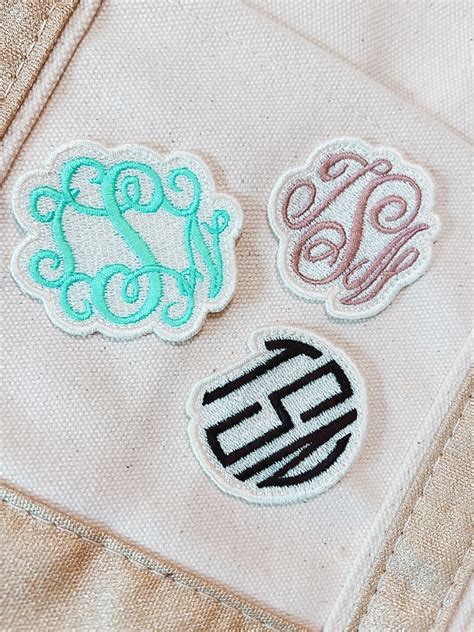 Monogram Patch Monogrammed Iron On Monogrammed Patches Etsy