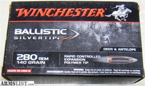 Armslist For Sale Winchester Ballistic Silvertip 280 Rem 140gr