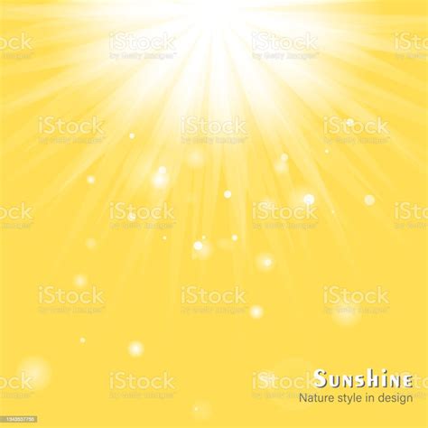 Dazzling Sunshine Sun Rays With Bokeh On Yellow Background Beautiful