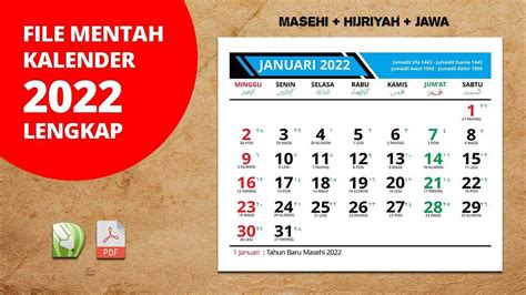 Download Kalender 2022 Lengkap Masehi Jawa Dan Hijriyah Format Cdr Ai