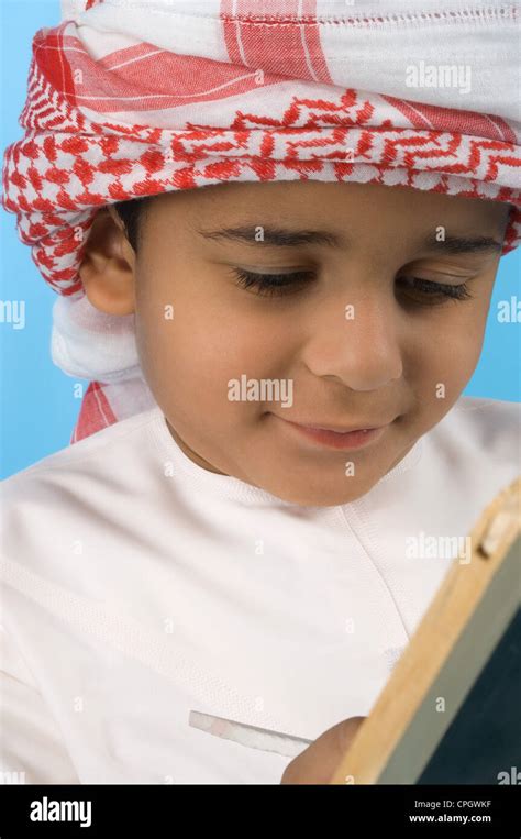 Arab Boy Writing Stock Photo Alamy