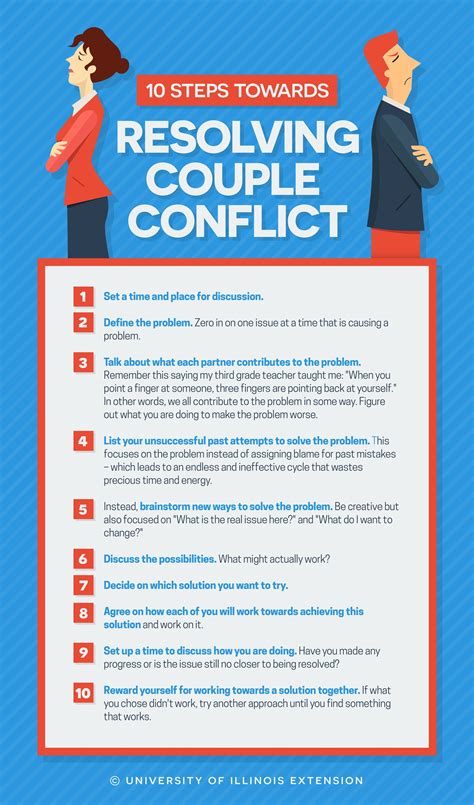 10 Steps Towards Resolving Couple Conflict Tips Resolving Conflict