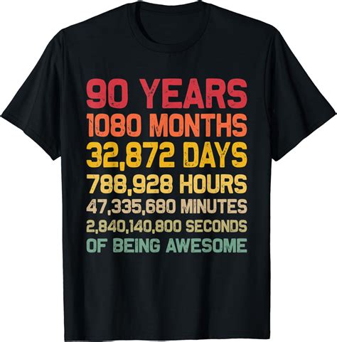 90th Countdown Birthday For 90 Years Old Men Women T Shirt