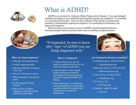Adult Adhd Dallas Resources Trifold Brochure