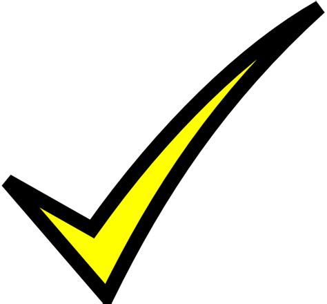 Yellow Check Mark Transparent Background