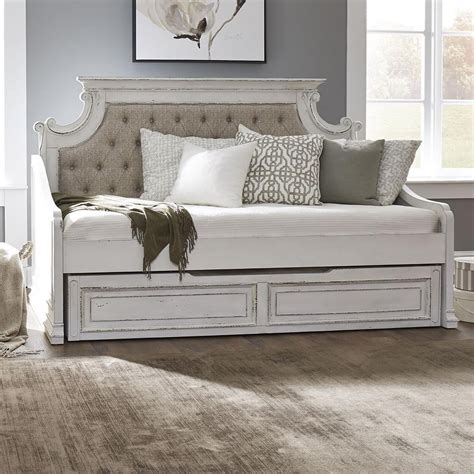 Liberty Furniture Magnolia Manor Twin Trundle Daybed With Tufted Upholstered Back Wayside