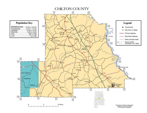 Chilton County Map | Printable Gis Rivers map of Chilton Alabama