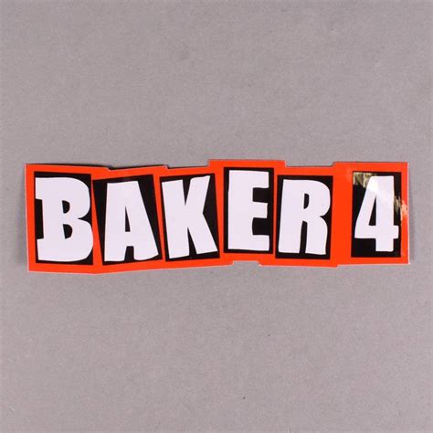 Shipping is always $1 us and $1.99 international, all additional stickers ship for free when paid for at the same time. Baker Skateboards Baker 4 Skateboard Sticker 1.25'' x 5 ...