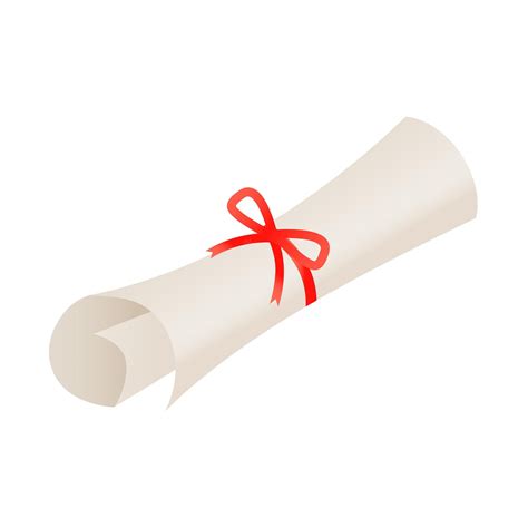 Premium Vector Diploma Scroll With Red Bow On Isolated White