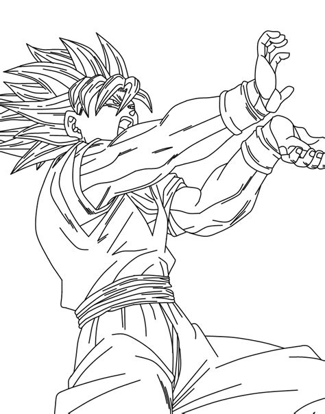 Goku Super Saiyan Coloring Pages Coloringpages