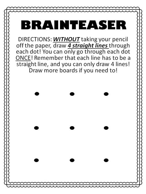 Brain Teasers Fun Sheets Answer Key