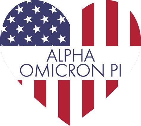 Alpha Omicron Pi American Flag Greek Heart Shaped Decal Alpha Phi
