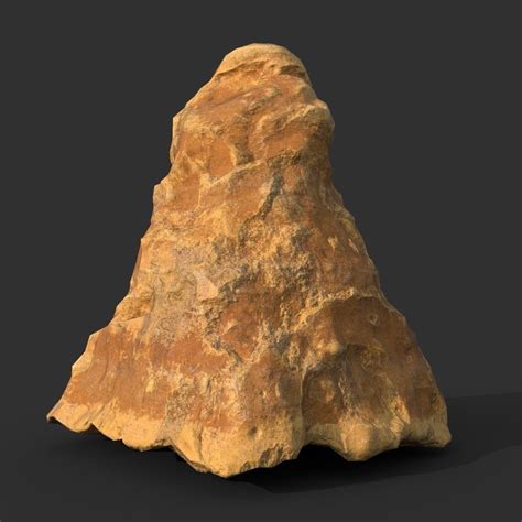 Low Poly Cave Modular Yellow Rock Casual00l 3d Model