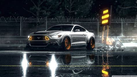 White Ford Mustang Gt Night Cars Live Wallpaper 3054 Download Free