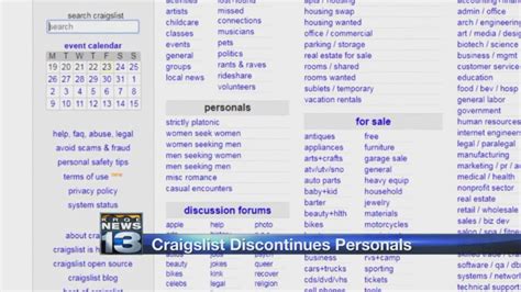 Craigslist Shuts Down Personals Section