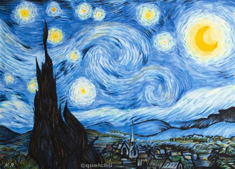 Van Gogh Starry Night Marker Drawing By Quelchii On Deviantart