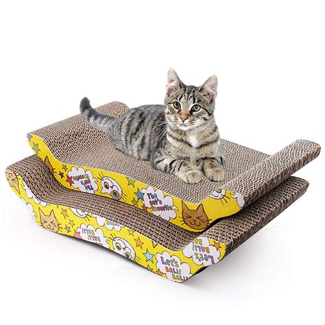 Cat Scratcher Cardboard With Catnip Recycle Corrugated Scratching Pad
