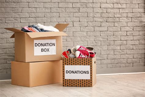 Donation Boxes With Clothes And Shoes Stock Photo Image Of Items