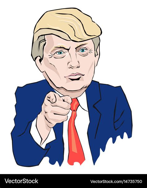 Cartoon Portrait Of Donald Trump Royalty Free Vector Image