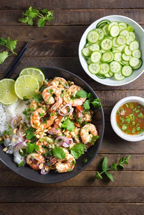 Raw shrimp w/ wasabi jeow som ingredients: Spicy Thai Shrimp Salad | Recipe | Thai shrimp salad ...