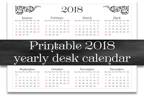 Printable 2018 Year At A Glance Calendar Paper Free Transparent Png