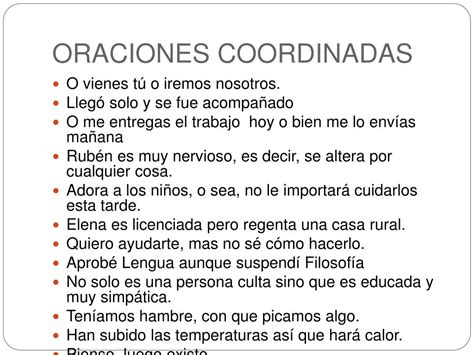 Oraciones Subordinadas O Coordinadas Ejercicios